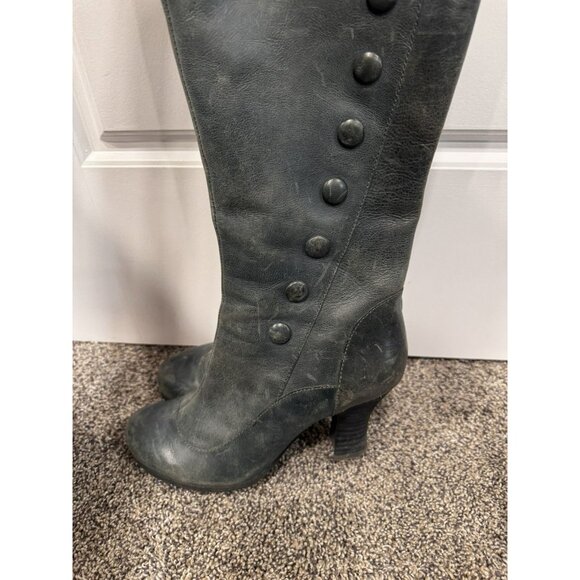 Miz Mooz Ladies Victorian Button Zip Grey Blue Boots Heel 8/8.5 - Picture 3 of 6